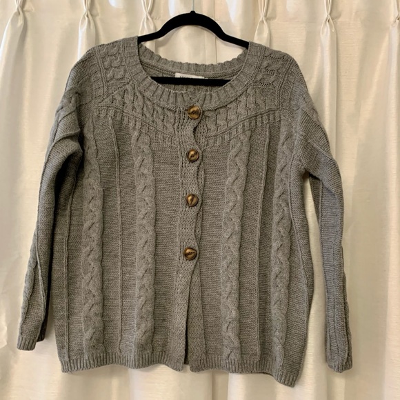 MISSLOOK Sweaters - Misslook Gray Cable Knit Cropped Cardigan